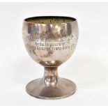 An Edwardian silver cup/goblet of globe