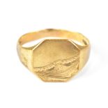 A 9ct yellow gold signet ring, size J, a