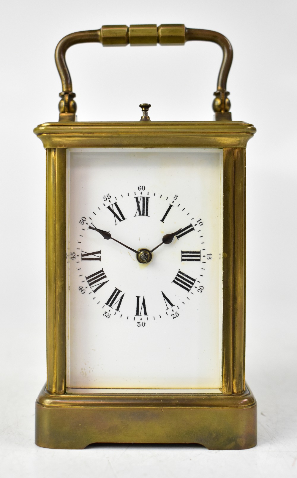 An early 20th century French brass carriage clock, - Bild 2 aus 7