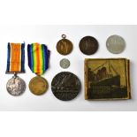 A medal group comprising two WWI Royal N