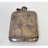 A George VI hallmarked silver hip flask,