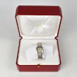 CARTIER; a ladies' stainless steel tank