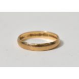 A 9ct gold band ring, size L, approx 1.3
