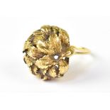 A 9ct yellow gold dress ring of abstract domed leaf design, size L, approx 4.3g.