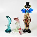 A Murano-style glass clown, height 32cm,