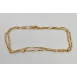An 18ct gold thin elongated link necklac