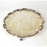 A George VI hallmarked silver tray raise