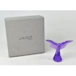 LALIQUE; a boxed 2002 violet butterfly rosee with original paperwork,