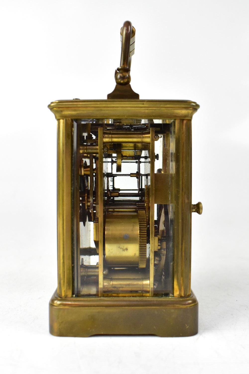 An early 20th century French brass carriage clock, - Bild 3 aus 7