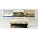 A quantity of maritime postcards and neg