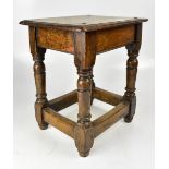 A 19th century jointed stool on turned s