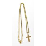 A 9ct yellow gold gold cross and a 9ct y