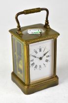An early 20th century French brass carriage clock,
