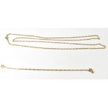 A 9ct yellow gold fine link bracelet, an