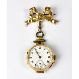 An Edwardian 9ct gold nurse's watch, the