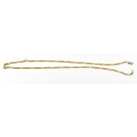 A 9ct yellow gold chain link necklace, a