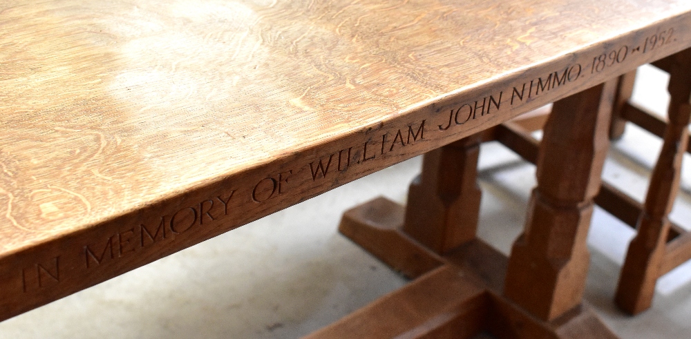 ROBERT 'MOUSEMAN' THOMPSON (1876-1955); an oak dining suite comprising hand adzed refectory table, - Bild 13 aus 13