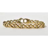 A 9ct yellow gold bracelet, length appro