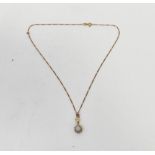 A 9ct gold dainty necklace with 9ct gold
