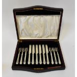 FINNIGANS; a cased set of silver cutlery