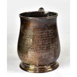A George II hallmarked silver mug of sim
