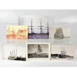 A quantity of maritime postcards, photog