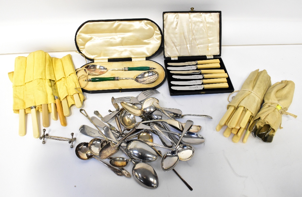 Various silver plated cutlery to include