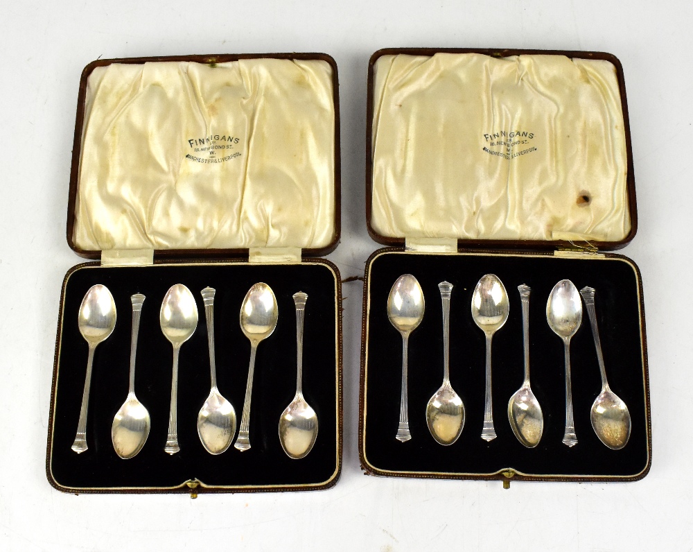 Two George V hallmarked silver coffee sp