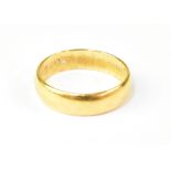 A 22ct yellow gold wedding band, size L