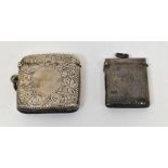 Two hallmarked silver vesta cases, one w