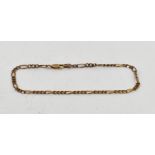 A 9ct gold Figaro link bracelet with lob