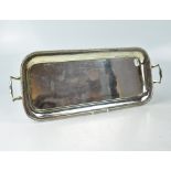 A hallmarked silver rectangular twin-han