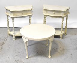 A pair of white painted reproduction ser