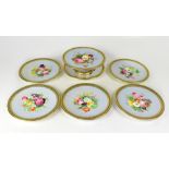 A Victorian hand painted dessert set, co