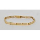 A 14ct (585) yellow gold Greek Key style