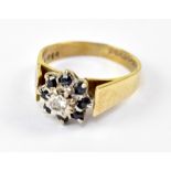 A 9ct yellow gold floral dress ring, wit