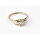 An 18ct white gold ring with solitaire d