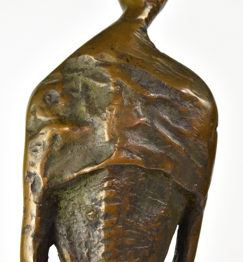 ATTRIBUTED TO SEAN RICE (1931-1997); a bronze figure of female form to stylised naturalistic plinth, - Image 4 of 8