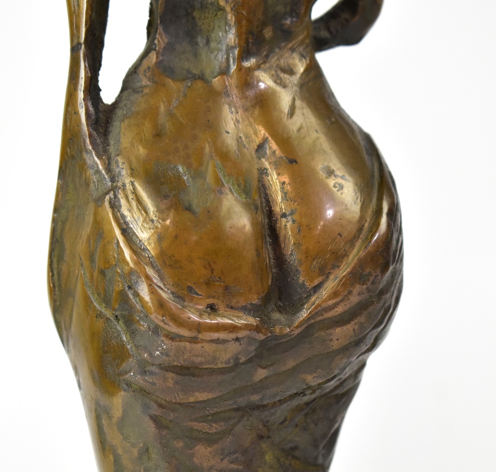 ATTRIBUTED TO SEAN RICE (1931-1997); a bronze figure of female form to stylised naturalistic plinth, - Image 3 of 8