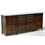 A reproduction oak sideboard,