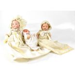 Six early/mid-20th century baby dolls to include an Armand Marseille Germany ceramic head doll with