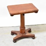 A Victorian walnut rectangular adjustable lectern, with hinged top and fold-out sections,