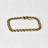 A 9ct yellow gold circular double link bracelet with safety catch, approx 8.3g.