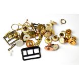 Various gentlemen's collar studs, cufflinks, buttons, to include some hallmarked gold examples etc,