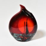 ANITA HARRIS; a decorative red ground vase, height 33cm.