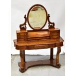 A Victorian walnut dressing table,
