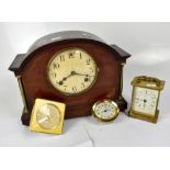 WATERBURY; a mid-20th century mahogany cased eight day mantel clock,