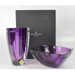 WATERFORD CRYSTAL; a 'Metra' amethyst bowl in presentation box, diameter 26cm (10"),