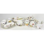 ROYAL WORCESTER; a quantity of tea and dinner ware, white ground with silver rim,