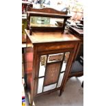 A 19th century rosewood mirrored side cabinet,